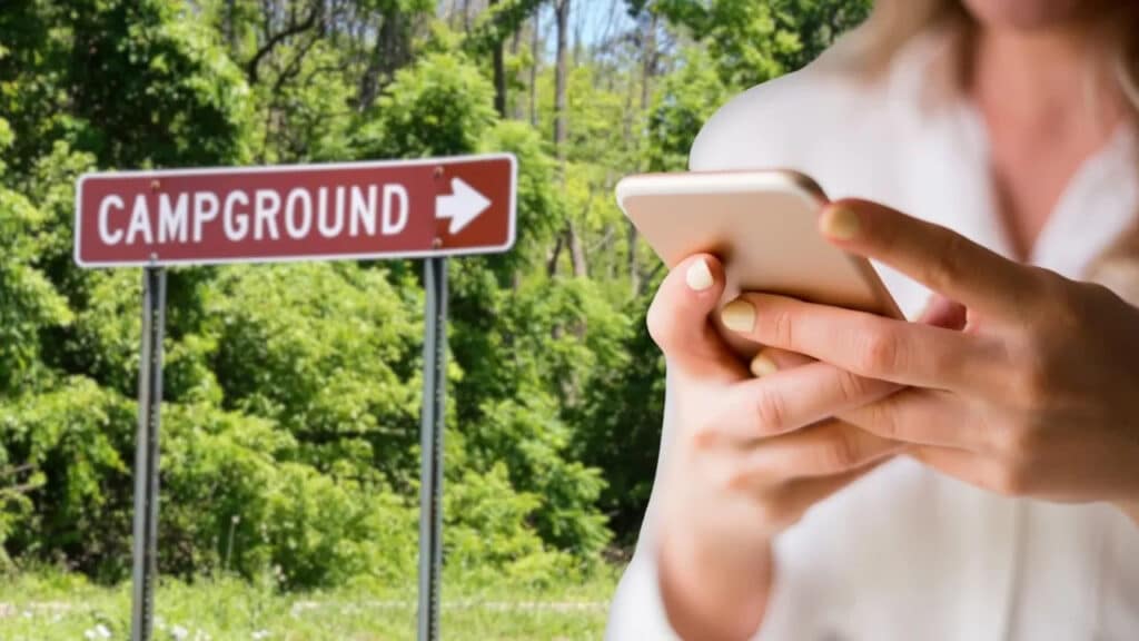 Finding campground via smartphone