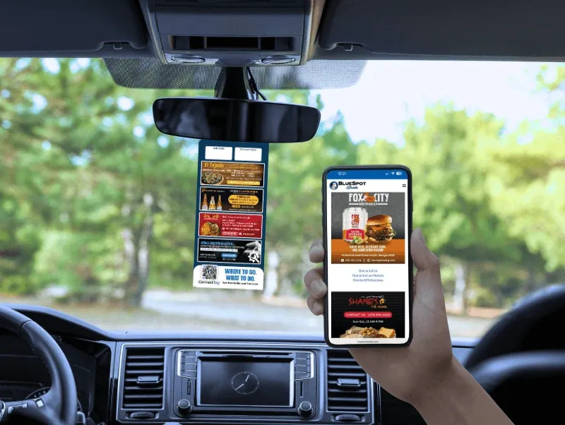 In-car QR guide for local businesses