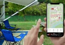 Campground site map on smartphone